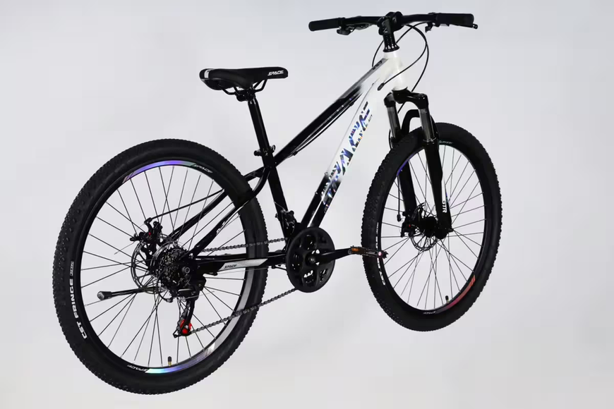 Велосипед ST 26" SPACE MARS DD FR рама-13" чорний з білим 2026 OPS-SP-26-078 фото