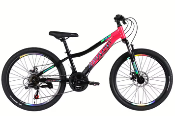 Велосипед ST 24" SPACE AURORA DD FR рама-12" рожево-чорний 2026  OPS-SP-24-076 фото