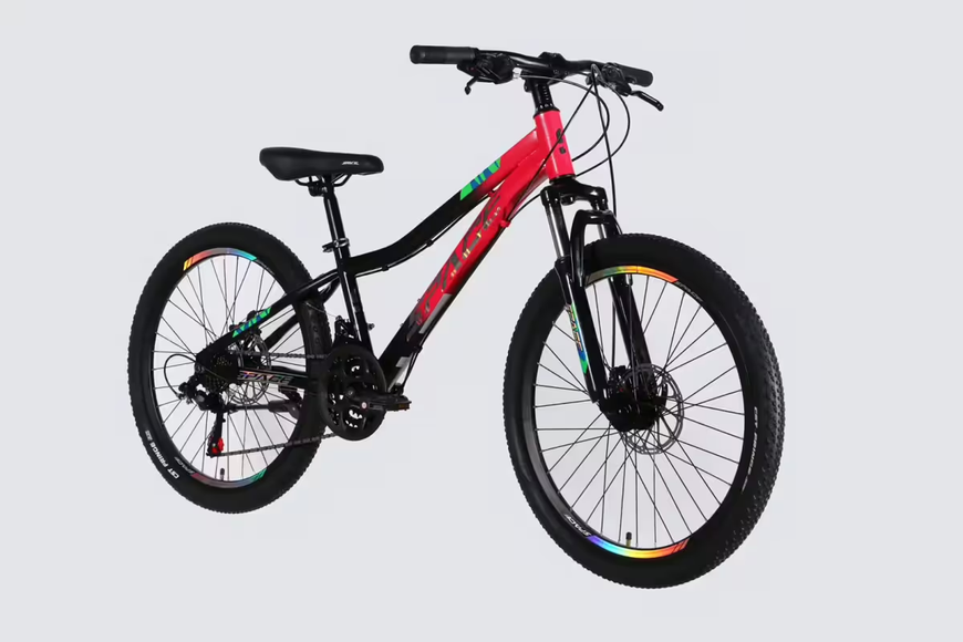 Велосипед ST 24" SPACE AURORA DD FR рама-12" рожево-чорний 2026  OPS-SP-24-076 фото