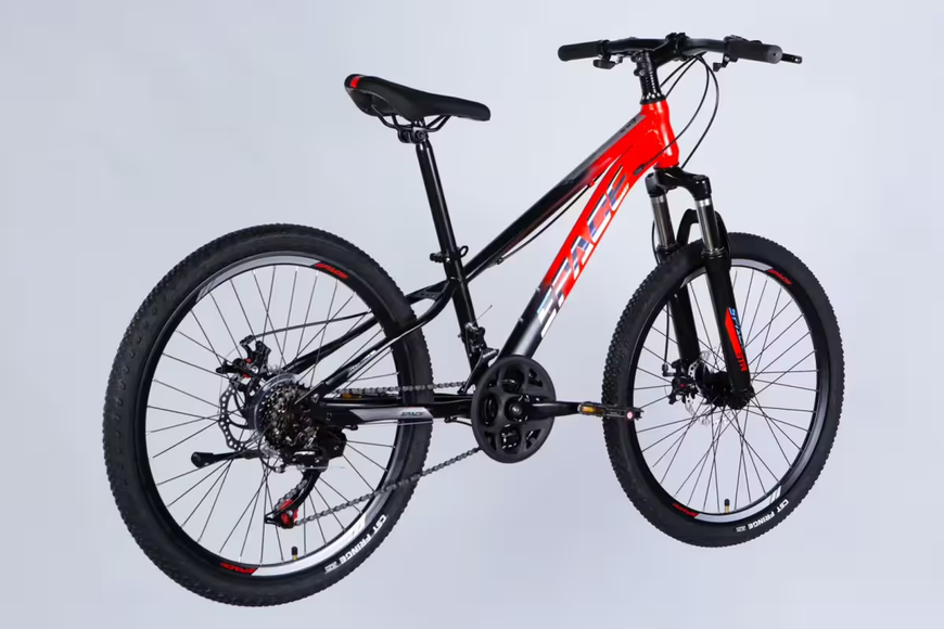 Велосипед ST 24" SPACE MARS DD FR рама-11" червоно-чорний 2026 OPS-SP-24-056 фото