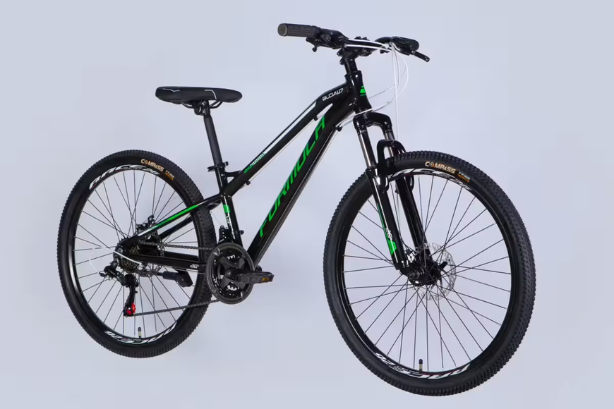 Велосипед AL 26" Formula BLACKWOOD DD FR рама-13" чорний з зеленим 2026 OPS-FR-26-801 фото